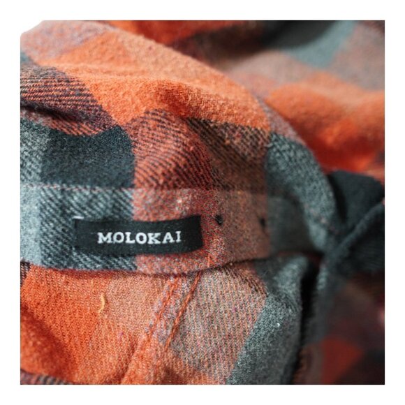 Molokai Surf Co Red/Black/Grey‎ Flannel Long Sleeve Shirt Size M - Picture 7 of 7